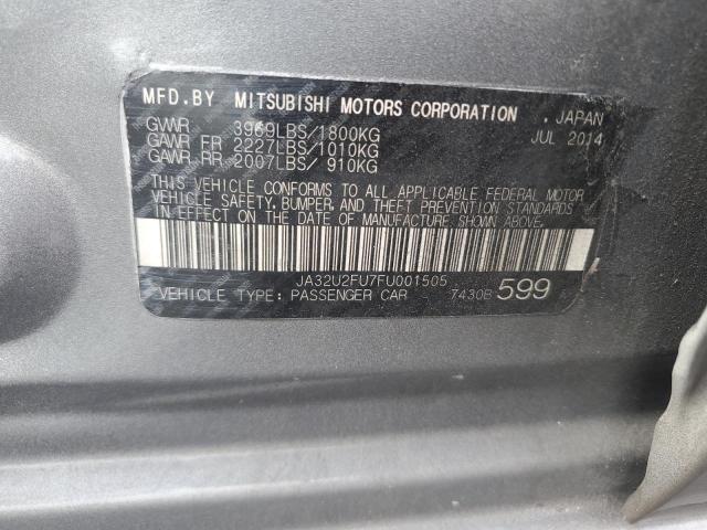 66694796 :رقم المزاد ، JA32U2FU7FU001505 vin ، 2015 Mitsubishi Lancer مزاد بيع