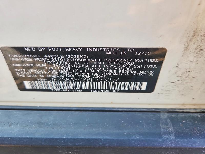 64772876 :رقم المزاد ، JF2SHAFC8BH735274 vin ، 2011 Subaru Forester مزاد بيع