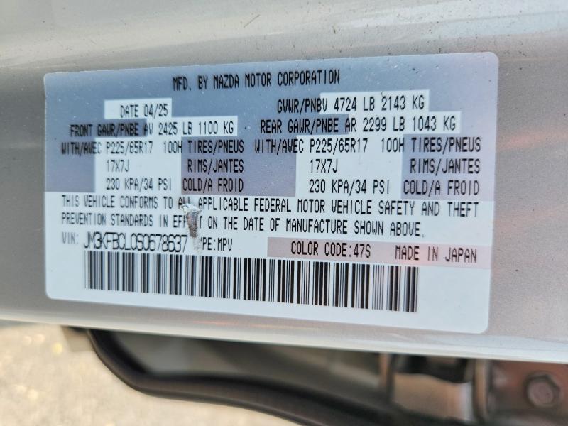 Aukcja sprzedaży 2025 Mazda Cx-5, vin: JM3KFBCL0S0678637, numer aukcji: 64937606