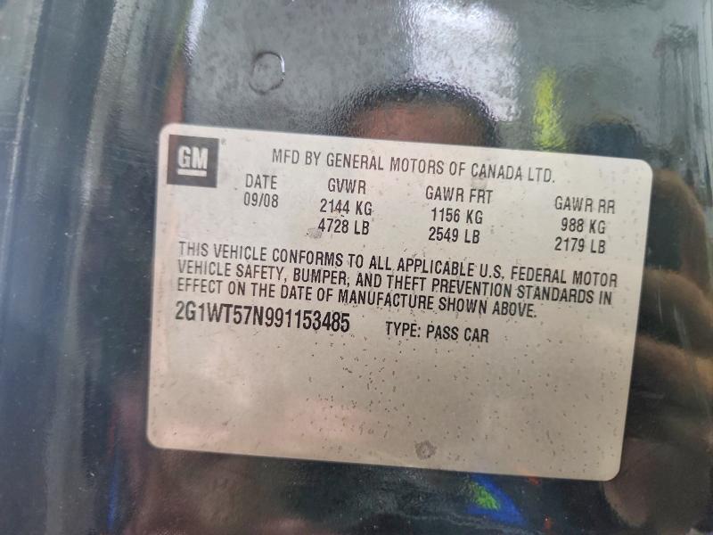 63145846 :رقم المزاد ، 2G1WT57N991153485 vin ، 2009 Chevrolet Impala مزاد بيع
