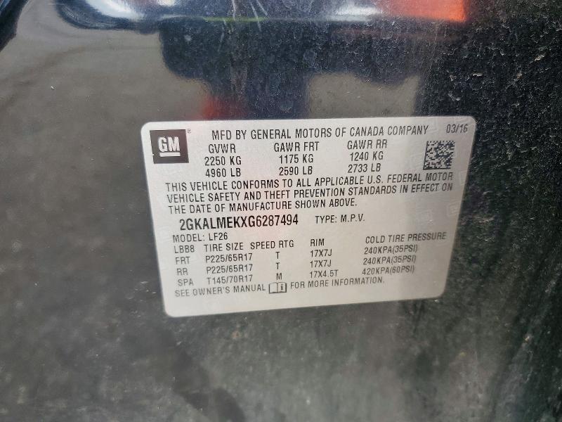 Продажа на аукционе авто 2016 Gmc Terrain, vin: 2GKALMEKXG6287494, номер лота: 63425836