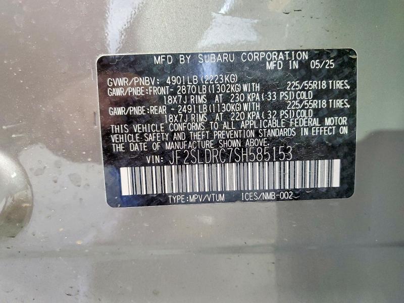 Aukcja sprzedaży 2025 Subaru Forester, vin: JF2SLDRC7SH585153, numer aukcji: 65742876