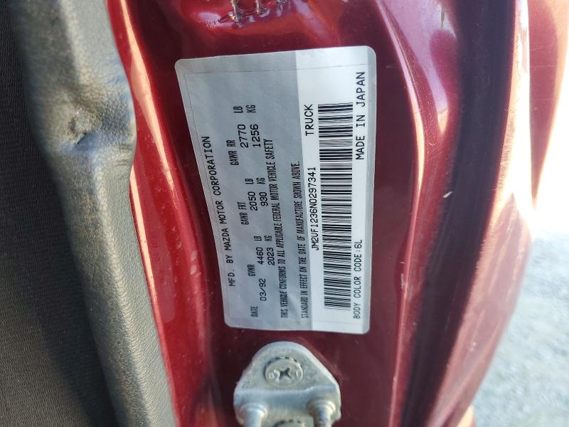 64610206 :رقم المزاد ، JM2UF1236N0297341 vin ، 1992 Mazda B2200 مزاد بيع