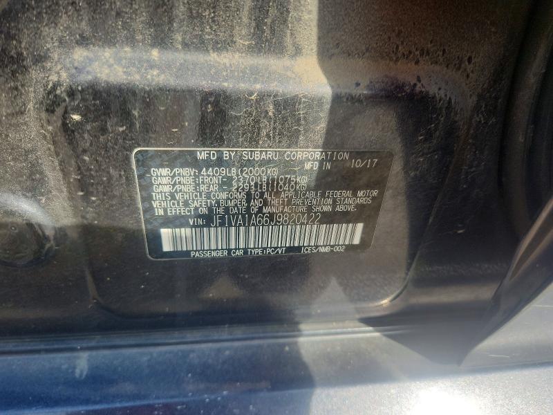 66635156 :رقم المزاد ، JF1VA1A66J9820422 vin ، 2018 Subaru Wrx مزاد بيع