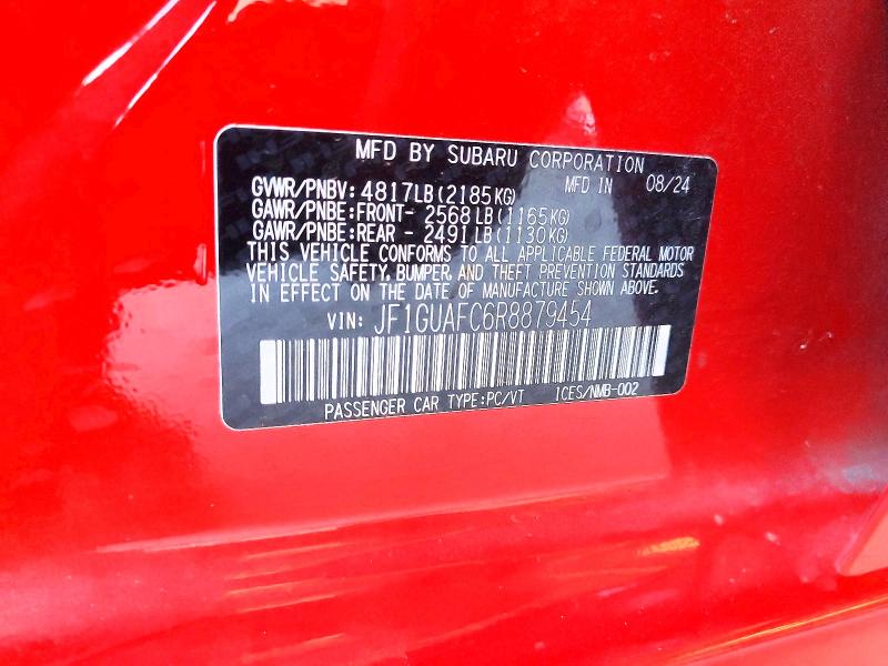 2024 Subaru Impreza მანქანა იყიდება აუქციონზე, vin: JF1GUAFC6R8879454, აუქციონის ნომერი: 65057436