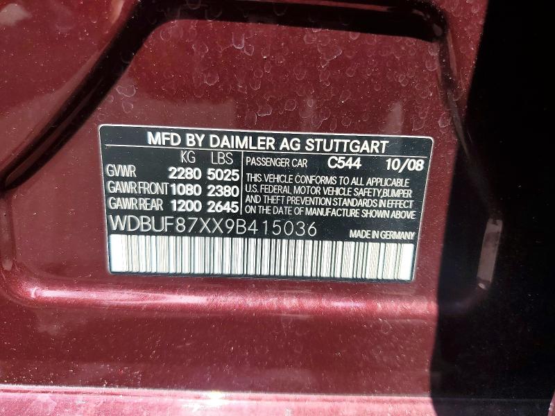 Aukcja sprzedaży 2009 Mercedes-benz E, vin: WDBUF87XX9B415036, numer aukcji: 64017546
