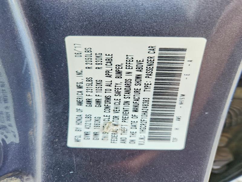 Продажа на аукционе авто 2017 Honda Accord, vin: 1HGCR2F10HA248383, номер лота: 66110166