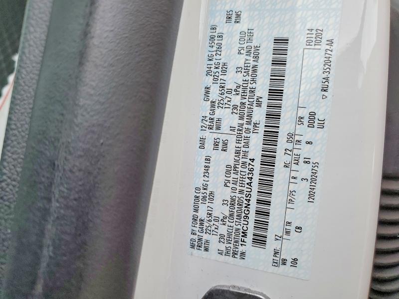 Aukcja sprzedaży 2025 Ford Escape, vin: 1FMCU9GN4SUA43674, numer aukcji: 65105756