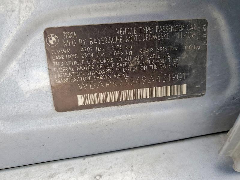 63853026 :رقم المزاد ، WBAPK73549A451901 vin ، 2009 Bmw 328 مزاد بيع
