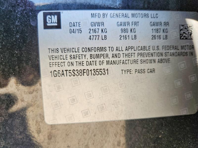 Aukcja sprzedaży 2015 Cadillac Cts, vin: 1G6AT5S38F0135531, numer aukcji: 65022846