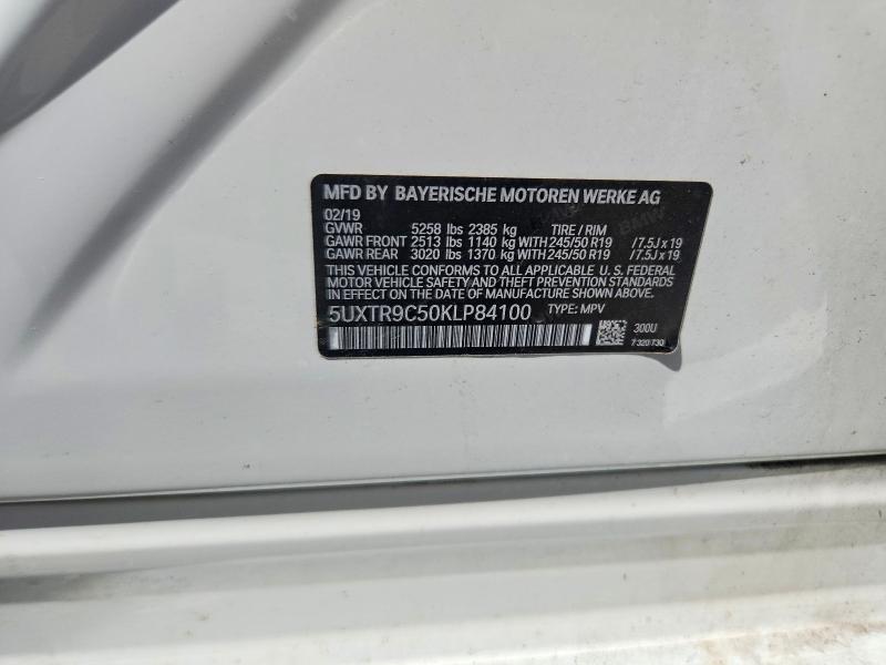 66791256 :رقم المزاد ، 5UXTR9C50KLP84100 vin ، 2019 Bmw X3 مزاد بيع
