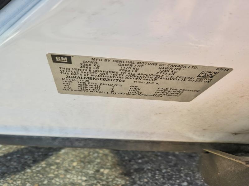 65882636 :رقم المزاد ، 2GKALMEK5E6297704 vin ، 2014 Gmc Terrain مزاد بيع
