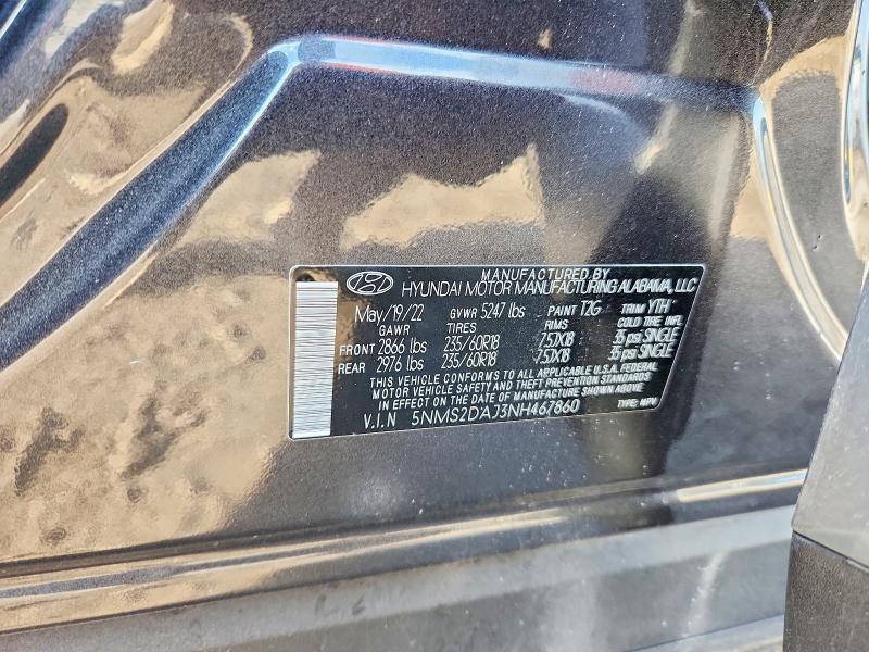 Aukcja sprzedaży 2022 Hyundai Santa Fe, vin: 5NMS2DAJ3NH467860, numer aukcji: 65669876