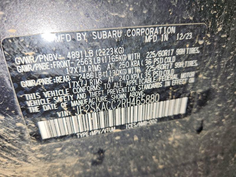 64841496 :رقم المزاد ، JF2SKACC2RH465880 vin ، 2024 Subaru Forester مزاد بيع