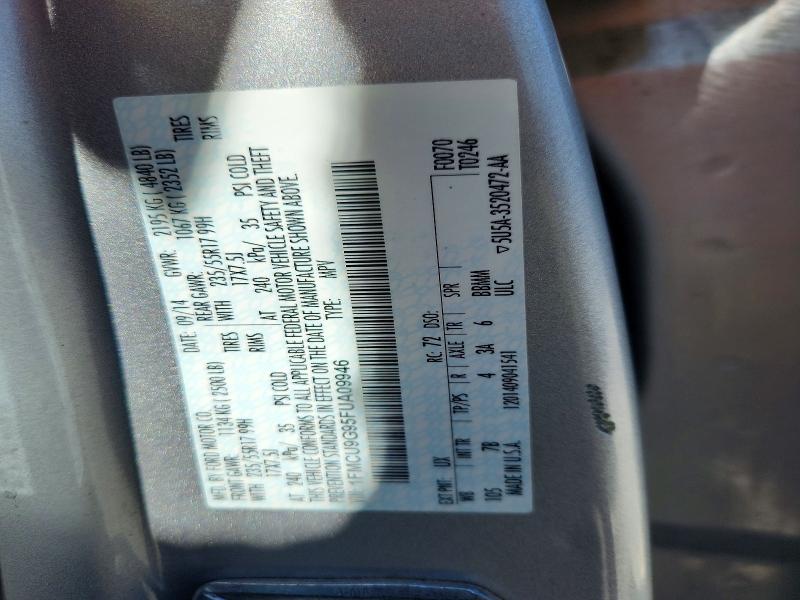 2015 Ford Escape მანქანა იყიდება აუქციონზე, vin: 1FMCU9G95FUA09946, აუქციონის ნომერი: 67137796