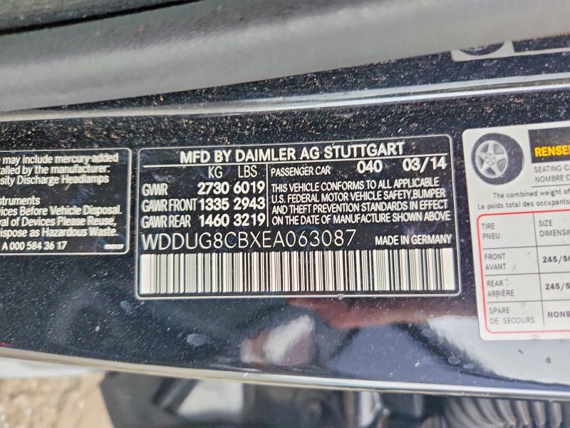 65202186 :رقم المزاد ، WDDUG8CBXEA063087 vin ، 2014 Mercedes-benz S مزاد بيع