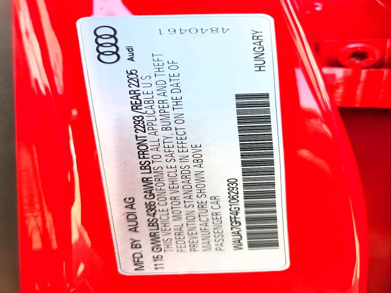 65550866 :رقم المزاد ، WAUA7GFF4G1062930 vin ، 2016 Audi A3 مزاد بيع