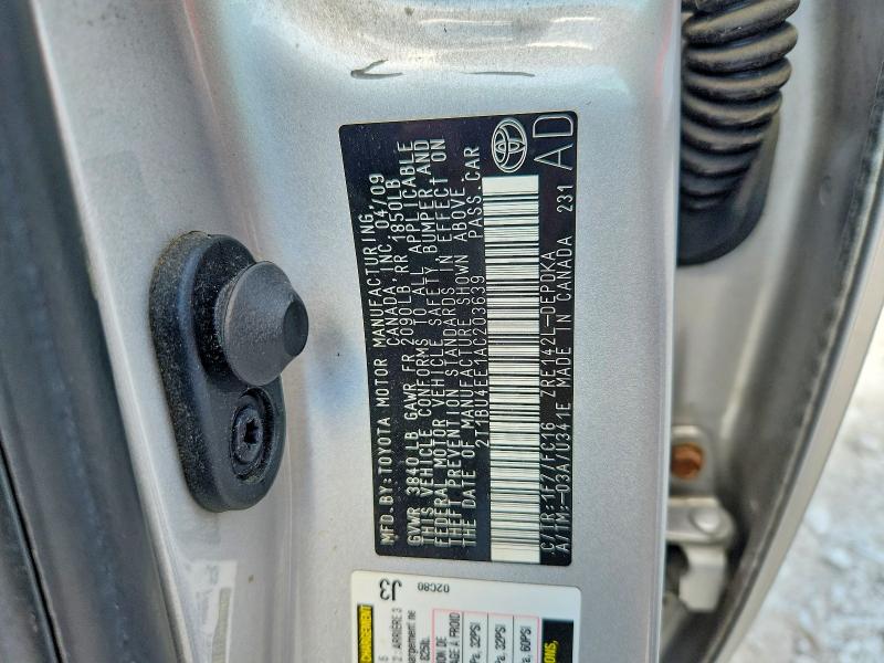 65353586 :رقم المزاد ، 2T1BU4EE1AC203639 vin ، 2010 Toyota Corolla مزاد بيع