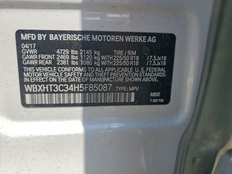 Продажа на аукционе авто 2017 Bmw X1, vin: WBXHT3C34H5F85087, номер лота: 62820396