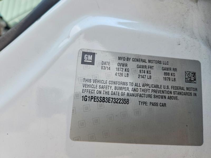 Aukcja sprzedaży 2014 Chevrolet Cruze, vin: 1G1PE5SB3E7322358, numer aukcji: 64950146