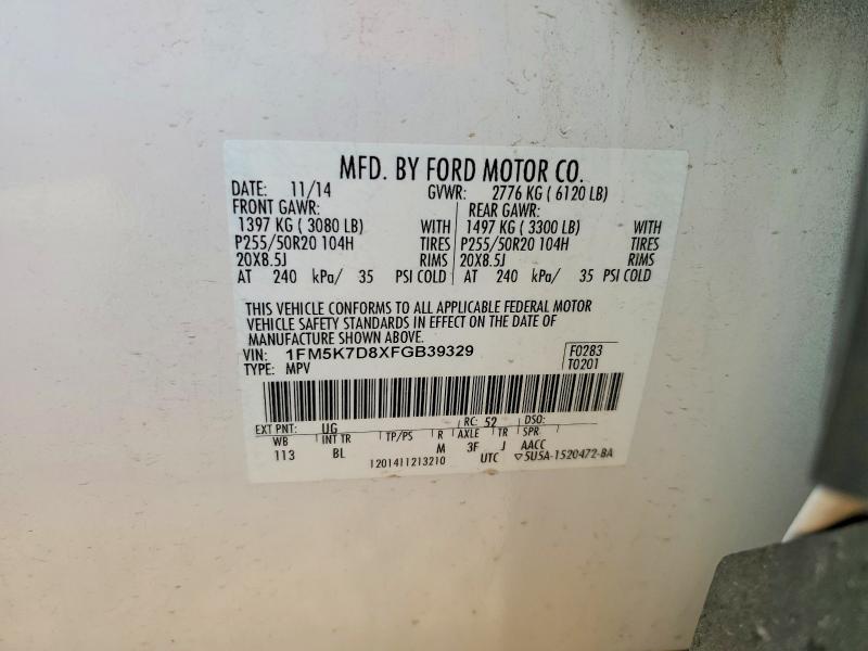 Продажа на аукционе авто 2015 Ford Explorer, vin: 1FM5K7D8XFGB39329, номер лота: 66450756