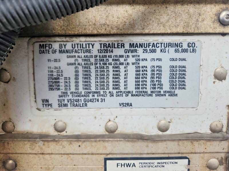 Aukcja sprzedaży 2016 Utility Trailer Vsra Reefe, vin: 1UYVS2481GU427431, numer aukcji: 66832226
