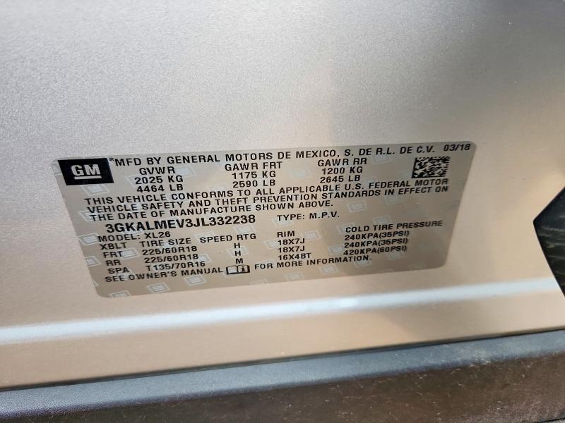 Auction sale of the 2018 Gmc Terrain, vin: 3GKALMEV3JL332238, lot number: 66432076