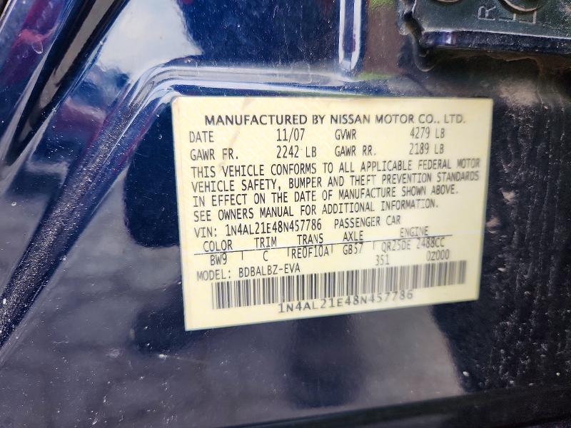 Продаж на аукціоні авто 2008 Nissan Altima, vin: 1N4AL21E48N457786, номер лоту: 67231426