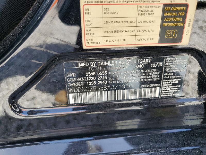 65533546 :رقم المزاد ، WDDNG7BB5BA371330 vin ، 2011 Mercedes-benz S مزاد بيع