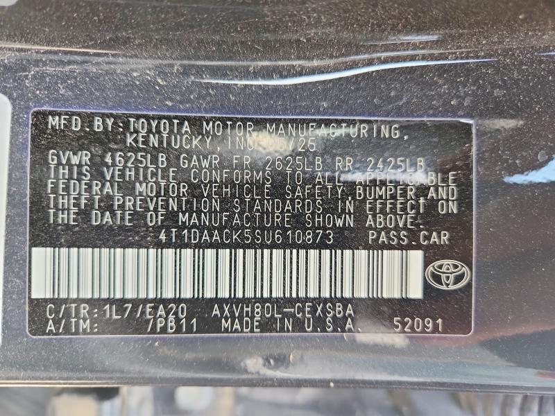 Продажа на аукционе авто 2025 Toyota Camry, vin: 4T1DAACK5SU610873, номер лота: 65371786