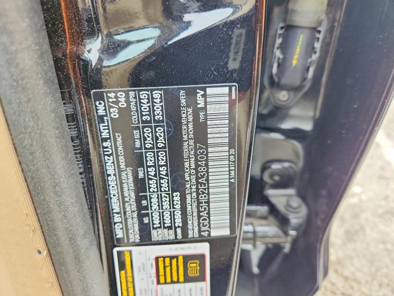 63447086 :رقم المزاد ، 4JGDA5HB2EA384037 vin ، 2014 Mercedes-benz Ml مزاد بيع