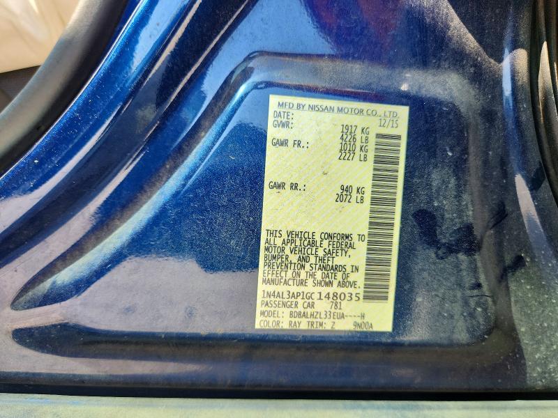 Aukcja sprzedaży 2016 Nissan Altima, vin: 1N4AL3AP1GC148035, numer aukcji: 66656036