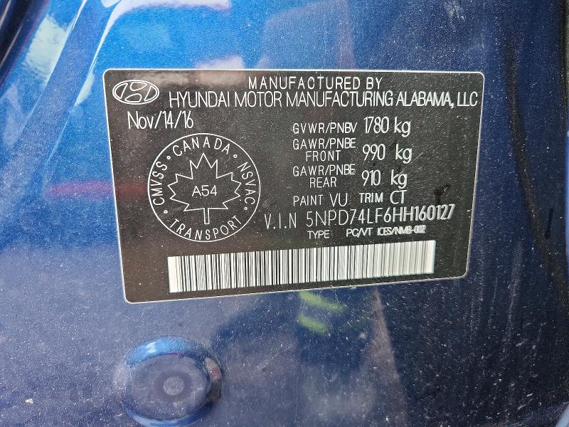 Aukcja sprzedaży 2017 Hyundai Elantra, vin: 5NPD74LF6HH160127, numer aukcji: 66027296