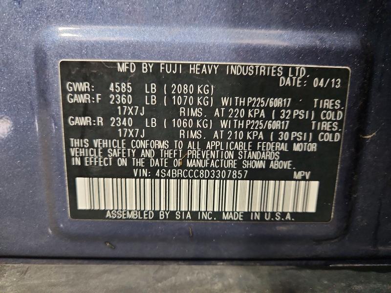 Aukcja sprzedaży 2013 Subaru Outback, vin: 4S4BRCCC8D3307857, numer aukcji: 64812186