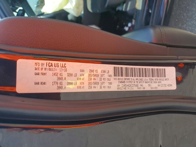 66166676 :رقم المزاد ، 1C4RDHAG2KC575482 vin ، 2019 Dodge Durango مزاد بيع