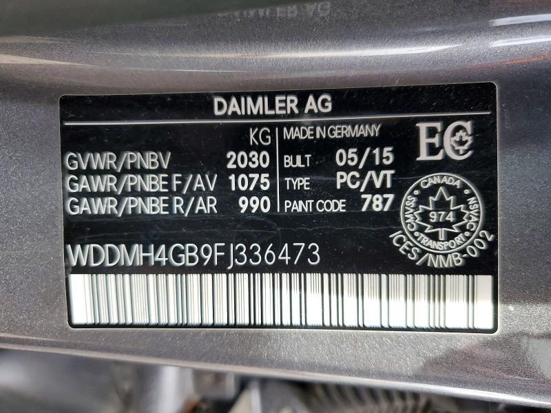 Aukcja sprzedaży 2015 Mercedes-benz B, vin: WDDMH4GB9FJ336473, numer aukcji: 65694316