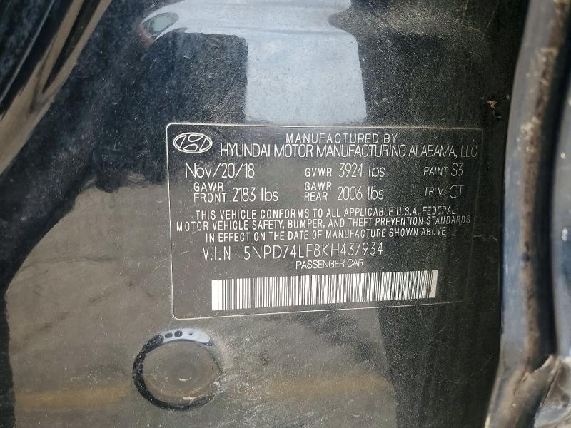 Aukcja sprzedaży 2019 Hyundai Elantra, vin: 5NPD74LF8KH437934, numer aukcji: 66948966
