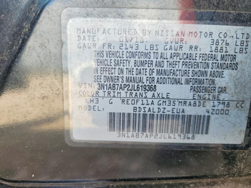 63886406 :رقم المزاد ، 3N1AB7AP2JL619368 vin ، 2018 Nissan Sentra مزاد بيع