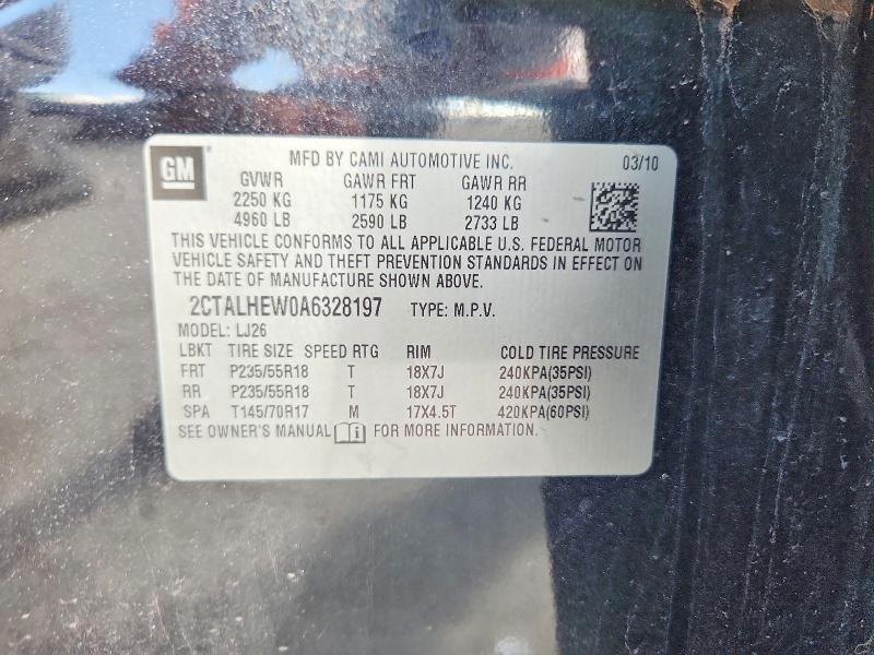Aukcja sprzedaży 2010 Gmc Terrain, vin: 2CTALHEW0A6328197, numer aukcji: 62984726