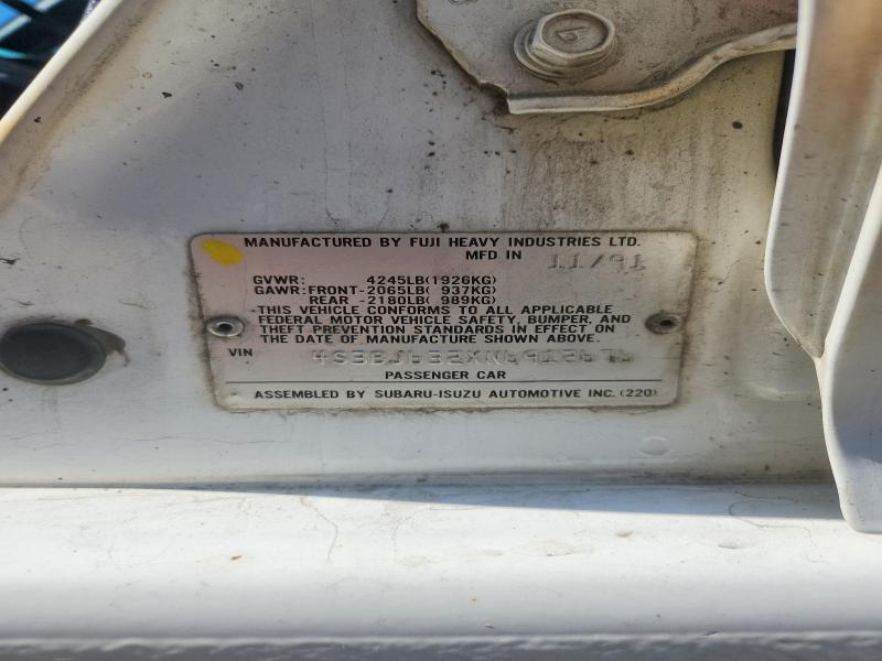 1992 Subaru Legacy მანქანა იყიდება აუქციონზე, vin: 4S3BJ632XN6912676, აუქციონის ნომერი: 66638816