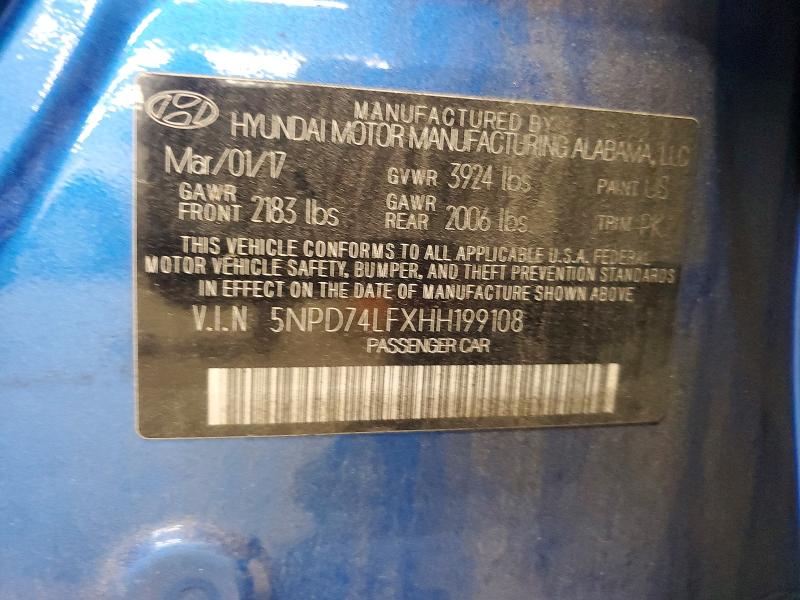 Aukcja sprzedaży 2017 Hyundai Elantra, vin: 5NPD74LFXHH199108, numer aukcji: 66267996