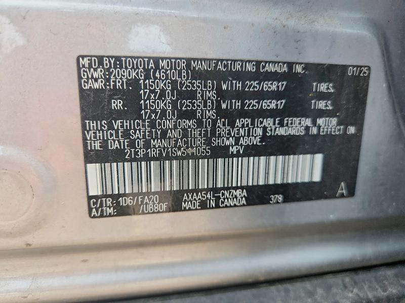 Aukcja sprzedaży 2025 Toyota Rav4, vin: 2T3P1RFV1SW511055, numer aukcji: 66885046