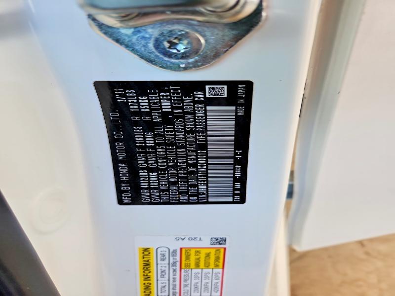 2022 Honda Civic მანქანა იყიდება აუქციონზე, vin: JHMFE1F71NX000012, აუქციონის ნომერი: 67167596