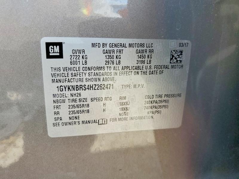 Aukcja sprzedaży 2017 Cadillac Xt5, vin: 1GYKNBRS4HZ262471, numer aukcji: 64323286