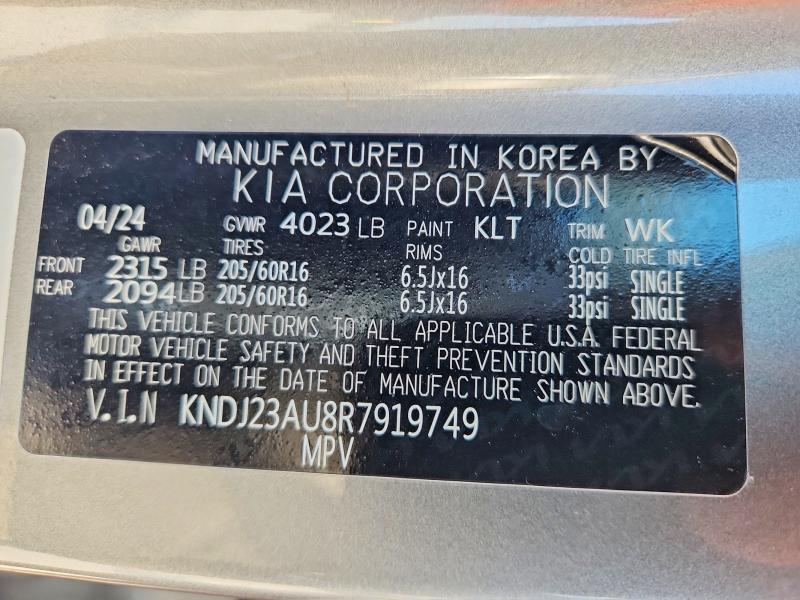 Aukcja sprzedaży 2024 Kia Soul, vin: KNDJ23AU8R7919749, numer aukcji: 63601846