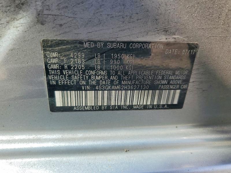 Aukcja sprzedaży 2017 Subaru Impreza, vin: 4S3GKAM62H3627130, numer aukcji: 66686536