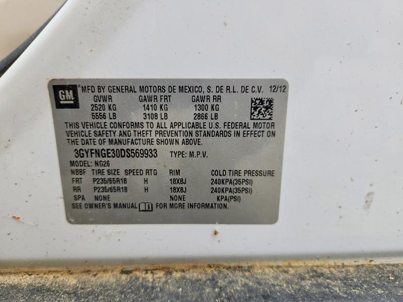 2013 Cadillac Srx მანქანა იყიდება აუქციონზე, vin: 3GYFNGE30DS569933, აუქციონის ნომერი: 65570256