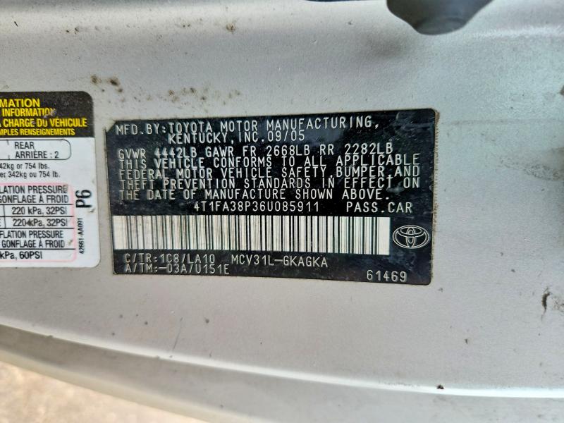 Продажа на аукционе авто 2006 Toyota Camry Solara, vin: 4T1FA38P36U085911, номер лота: 64816826