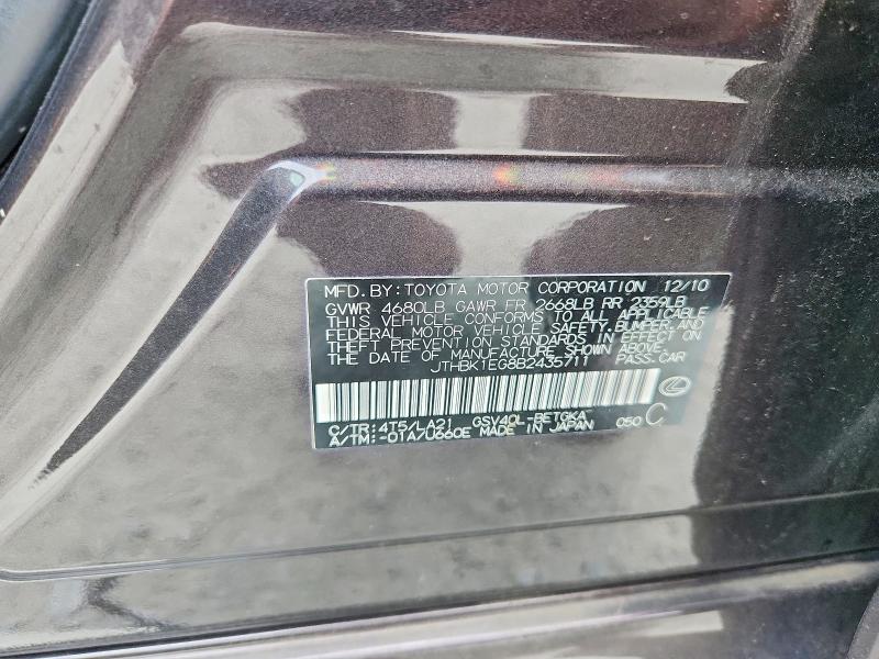 Продаж на аукціоні авто 2011 Lexus Es, vin: JTHBK1EG8B2435711, номер лоту: 65699616