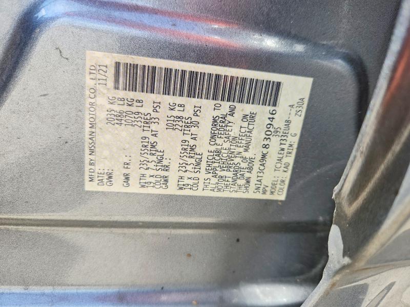 65558426 :رقم المزاد ، 5N1AT3CA9MC830946 vin ، 2021 Nissan Rogue مزاد بيع